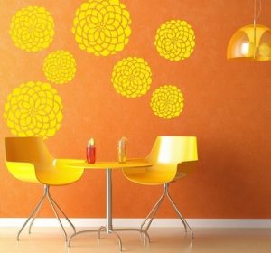 کاغذ دیواری زرد و نارنجی